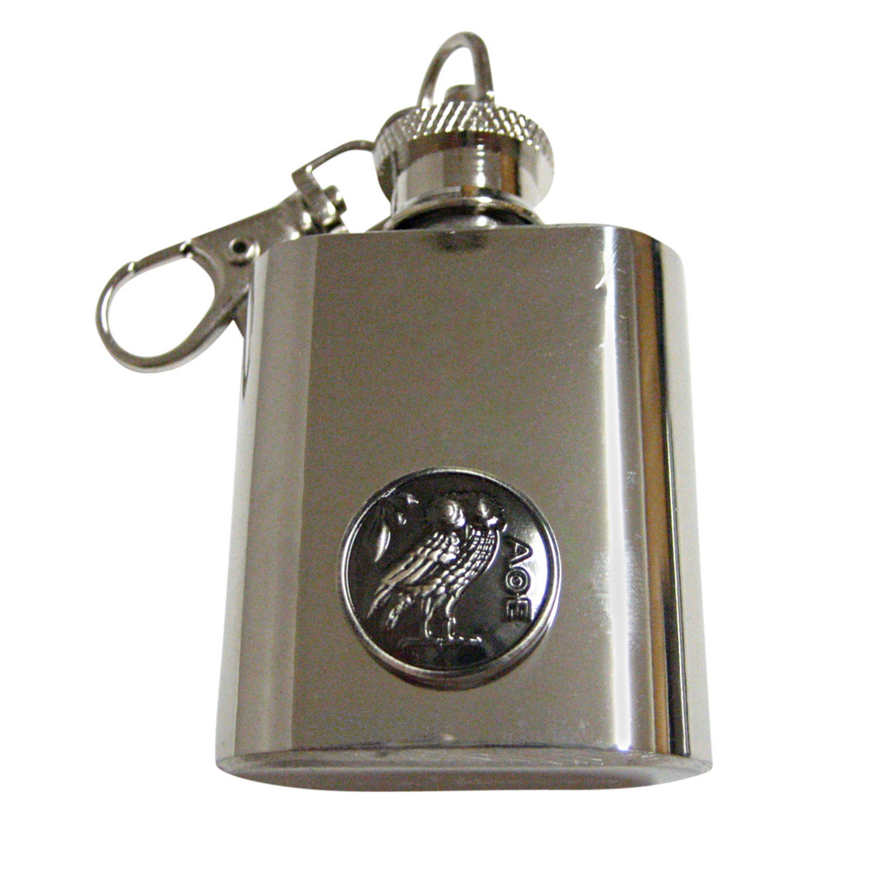 Circular Owl Of Athena Keychain Flask - image 1